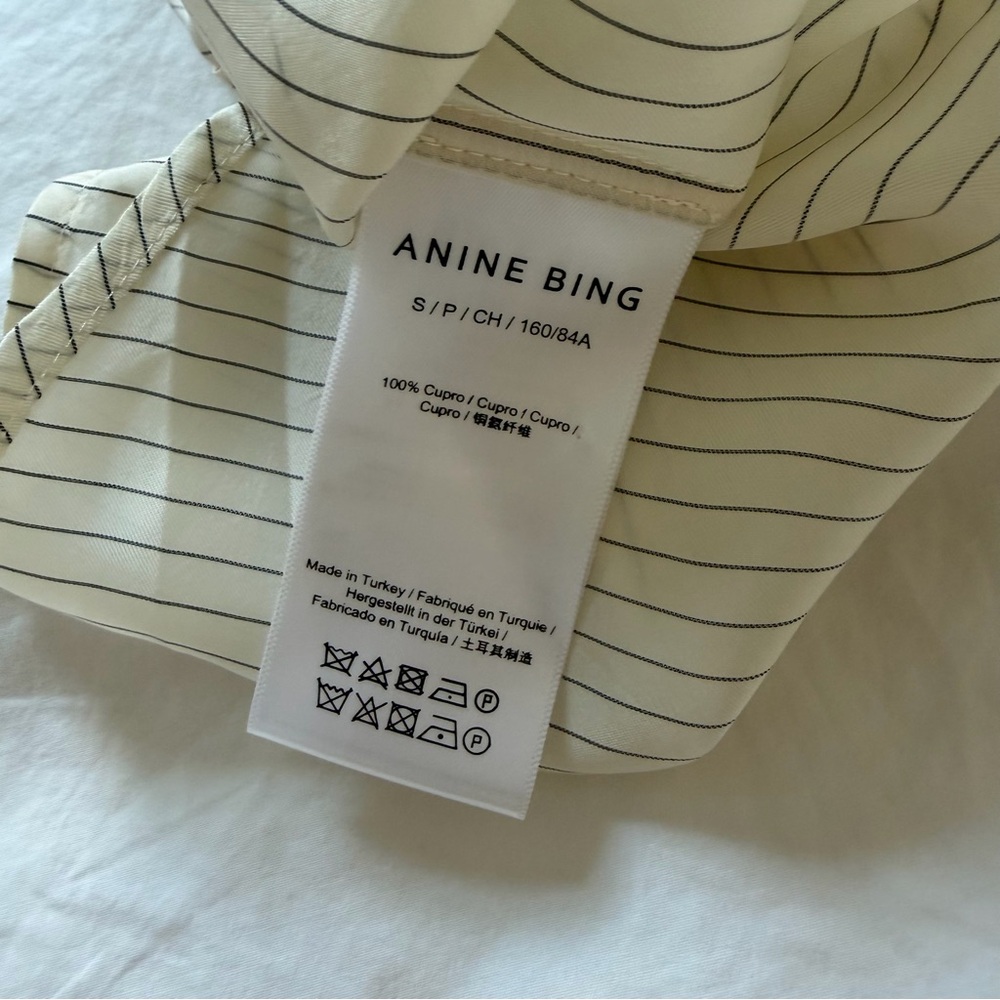 NWT Anine Bing Bridget Shirt in‎ Ivory & Black in XS - Picture 15 of 15